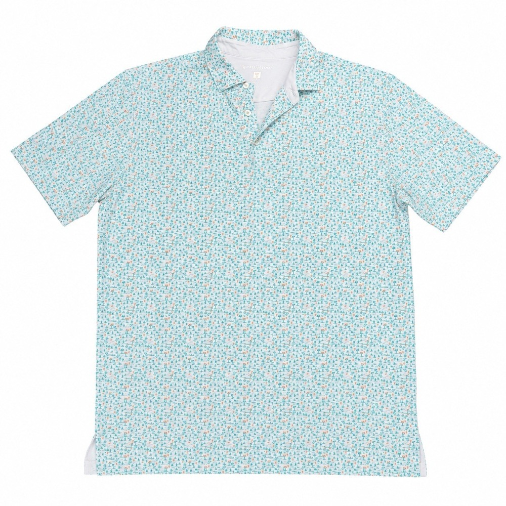 HICKEY FREEMAN Golf Polo Men Medium Cactus Performance Active Stretch